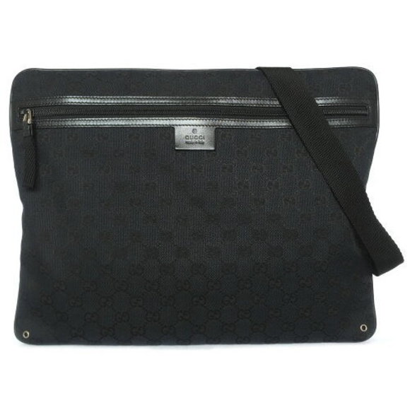 Gucci shoulder bag diagonal pochette black GG - Picture 1 of 1